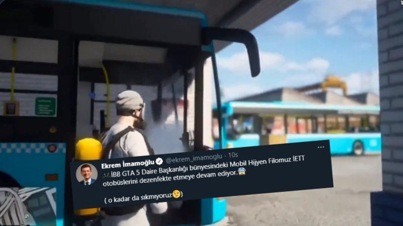 İBB Başkanı Ekrem İmamoğlu’ndan GTA 5’li Dezenfekte Paylaşımı