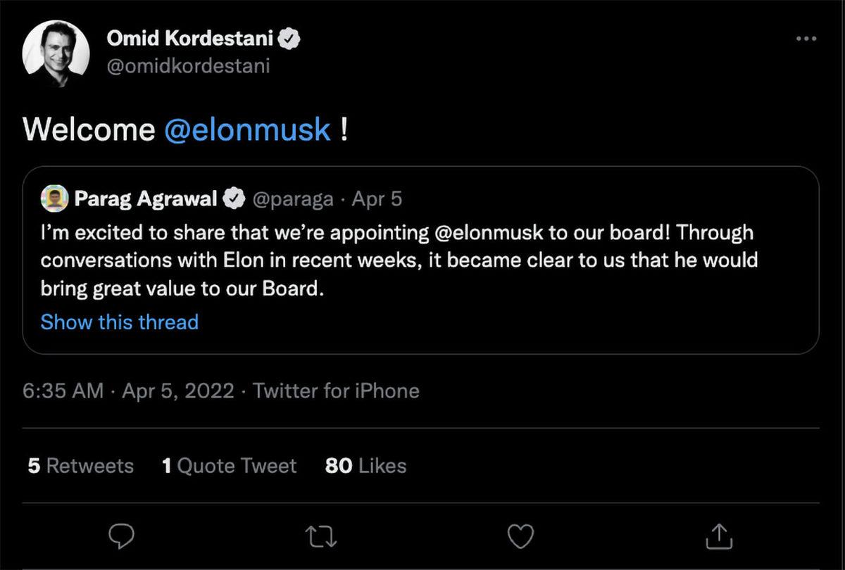Parası Olan Elon Musk’ı Sevmiyor: Musk’ın Twitter Yönetim Kuruluna Girmekten Vazgeçmesi, Hisseleri Yükseltti