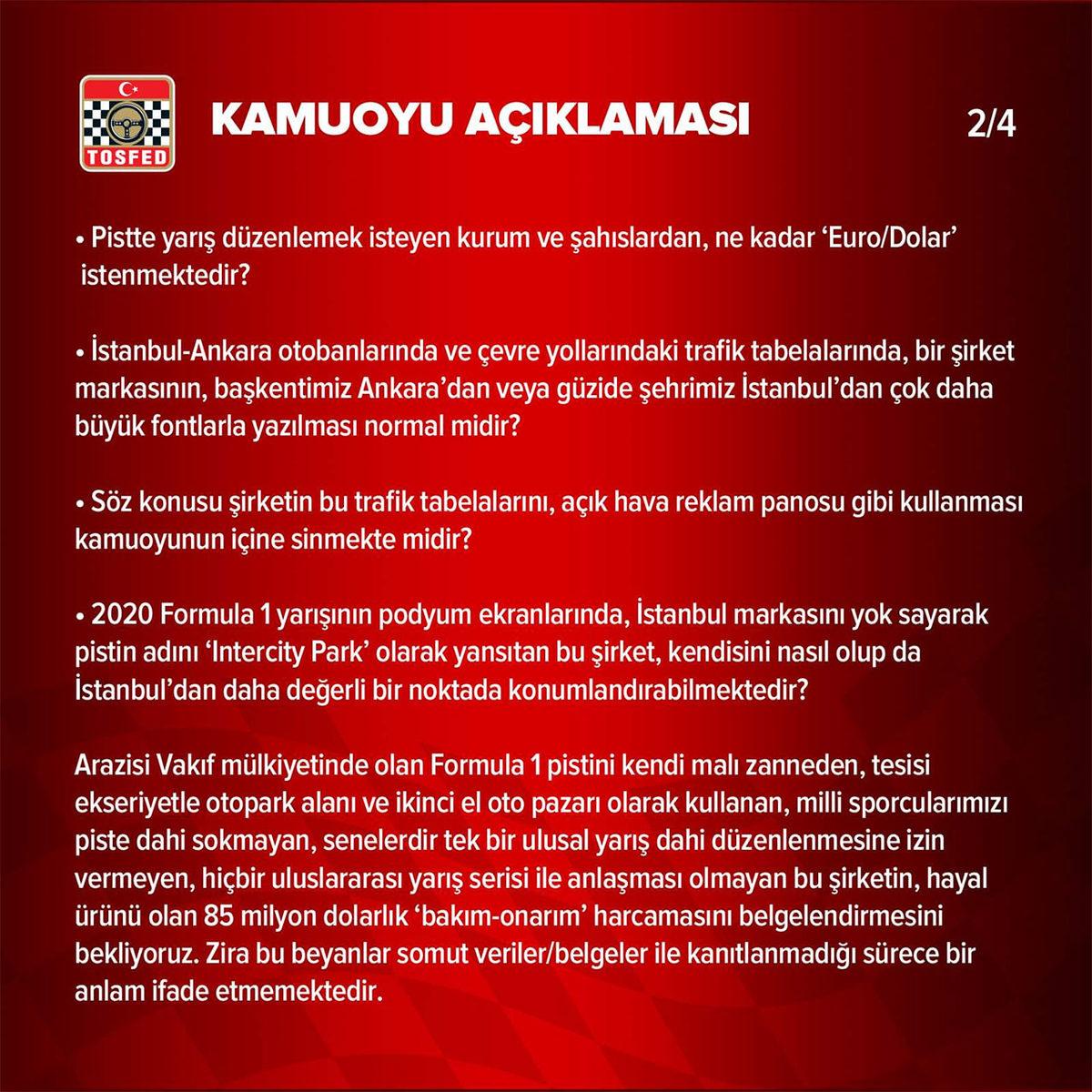 Formula 1, ‘Kimin Yüzünden’ Türkiye’ye Gelemiyor? İstanbul Park’ı İşleten Intercity ile TOSFED Birbirine Girdi!