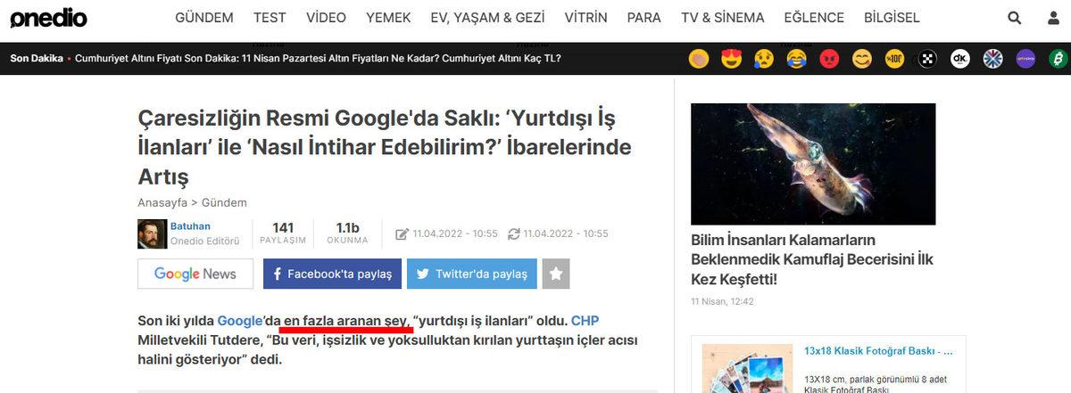 Google’da En Fazla ‘Yurtdışı İş İlanı’ ve ‘İntihar’ Kelimelerinin Aratıldığı Haberi Doğru Değil: İşte Sebebi