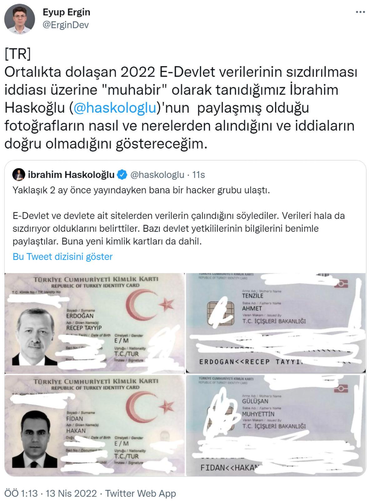 Bu Kimlik, Gerçekten Cumhurbaşkanı Erdoğan’a mı Ait? Konunun Uzmanı E-Devlet’in Gerçekten Hacklenip Hacklenmediğini İnceledi!