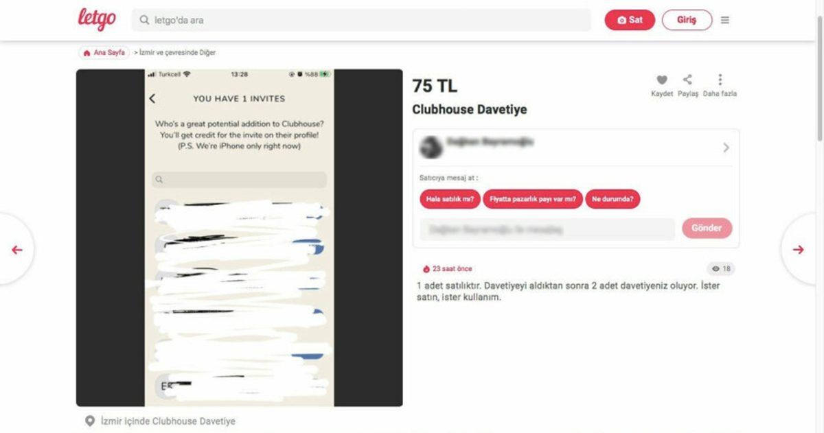 Clubhouse Davetiyeleri 75 Liradan Karaborsada Satılmaya Başlandı