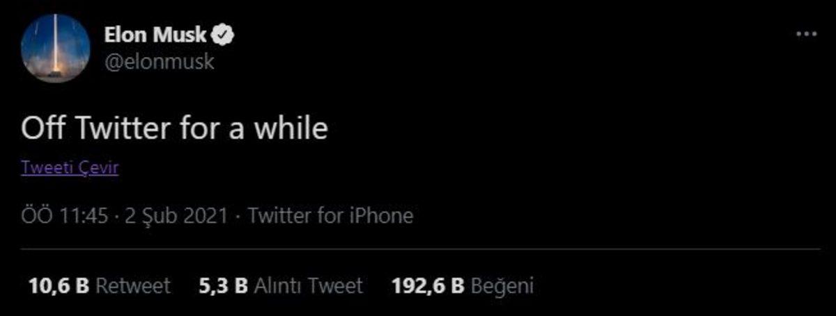 Elon Musk, Twitter’la Olan İlişkisine Ara Verdi: Bir Süreliğine Yokum