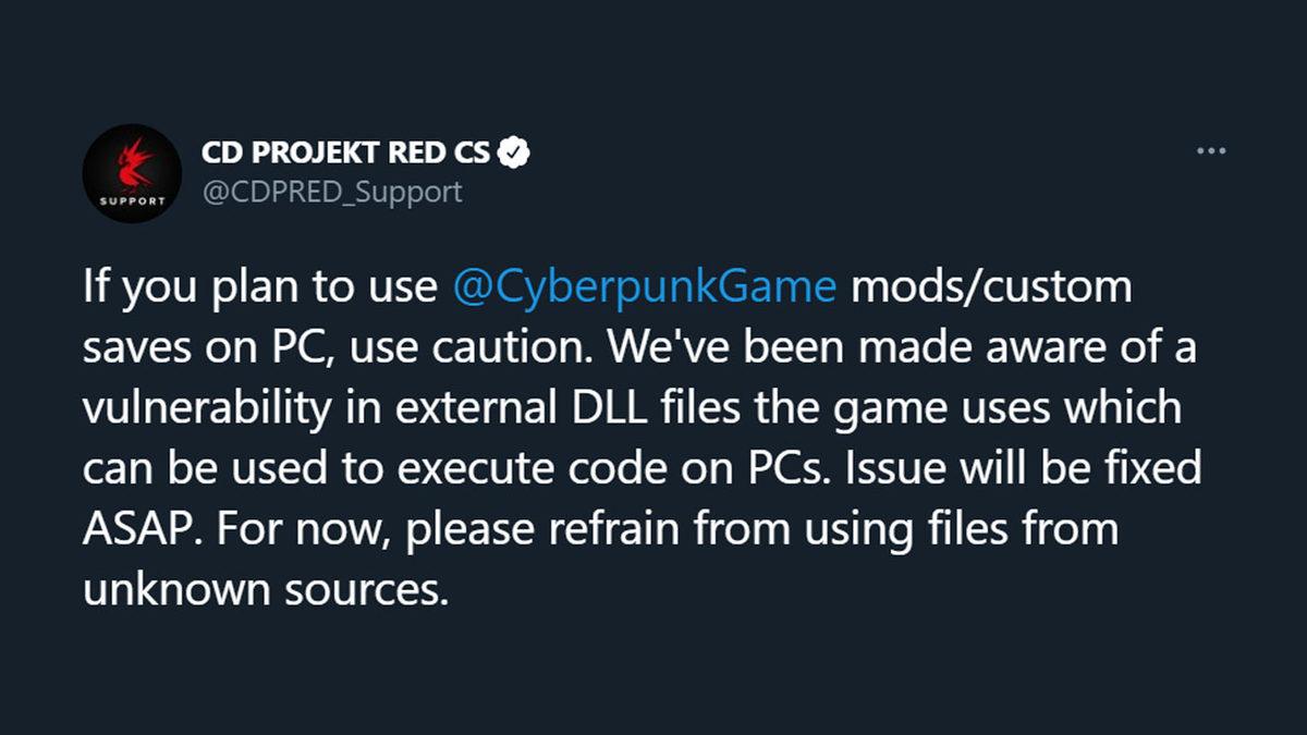 CD PROJEKT RED, Cyberpunk 2077’deki Güvenlik Açığı Hakkında Oyuncuları Uyardı