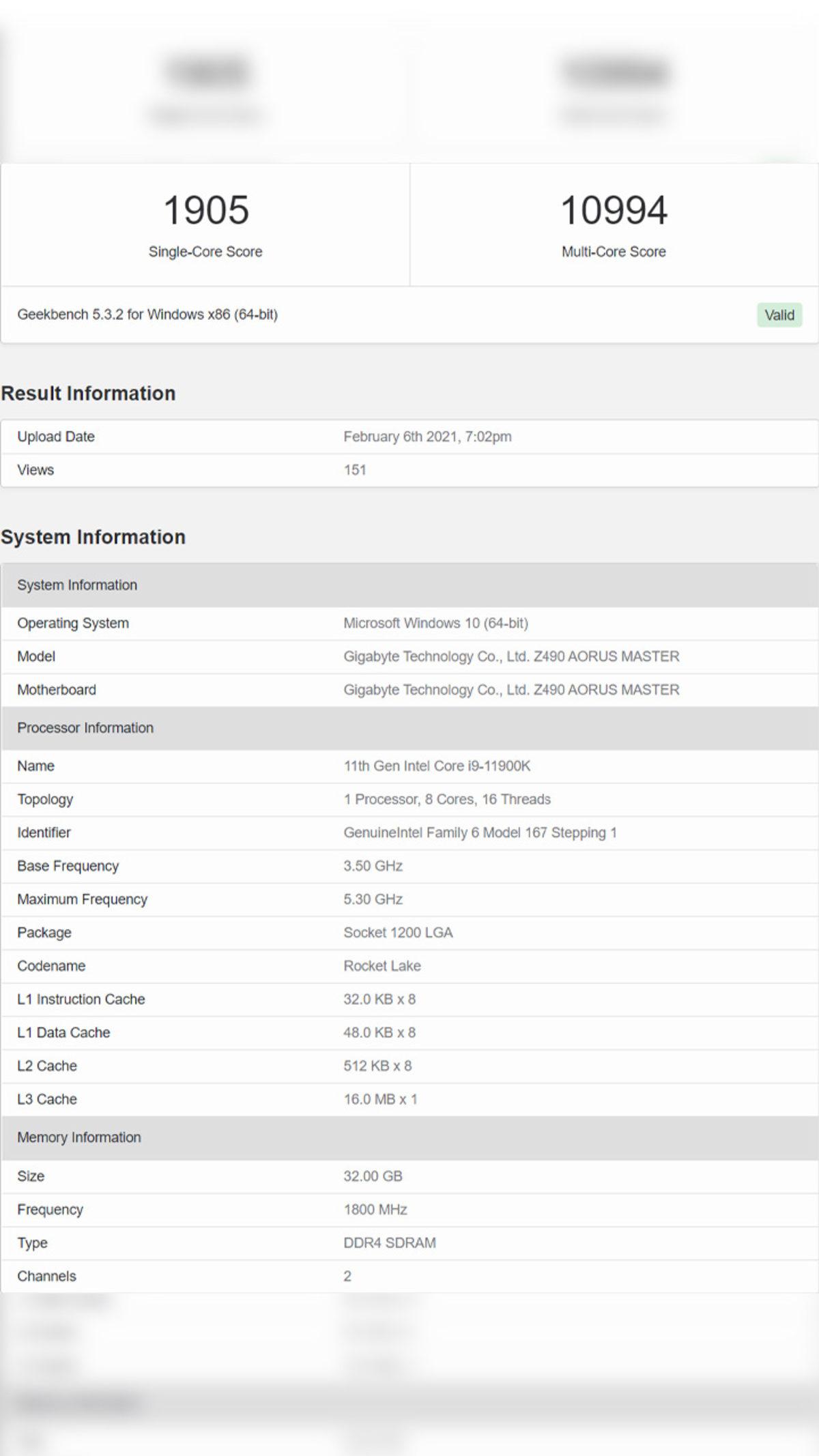 Geekbench’te Ortaya Çıkan Intel Core i9-11900K, Tek Çekirdek Performansıyla Rekor Kırdı