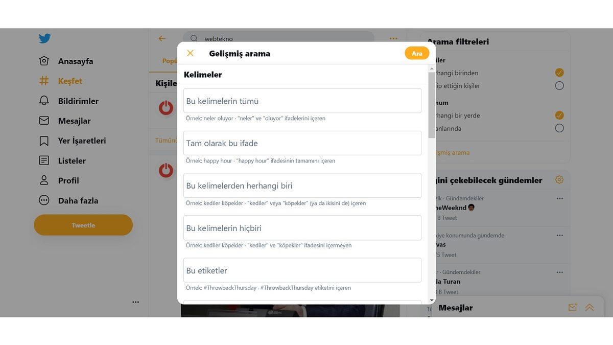 Twitter Detaylı Arama Motoru Nasıl Kullanılır?