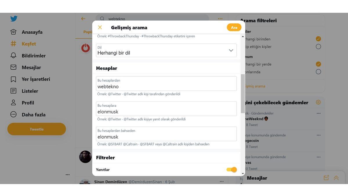Twitter Detaylı Arama Motoru Nasıl Kullanılır?