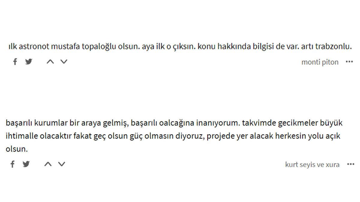 Türkiye Milli Uzay Programı İçin Sosyal Medyada Yapılan Paylaşımlar