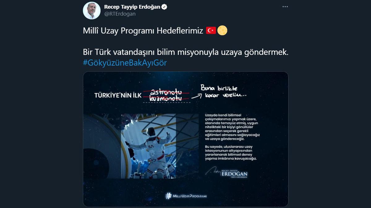 Uzaya Gidecek İlk Türk’e ’Astronot’ ve ’Kozmonot’ Yerine Uygun Bir İsim Aranıyor: İşte Sosyal Medyadan Gelen Öneriler