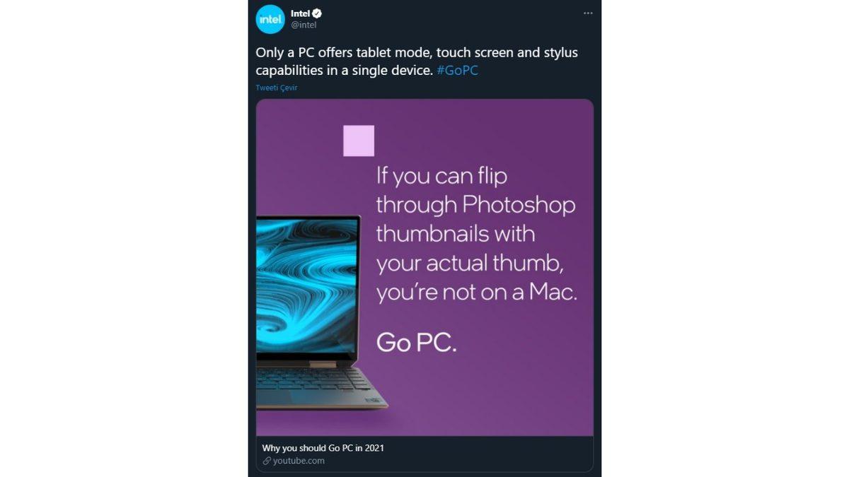 Intel, Yeni Reklam Kampanyasında Apple M1 İşlemcisinin Yeteneklerini(!) Tiye Aldı