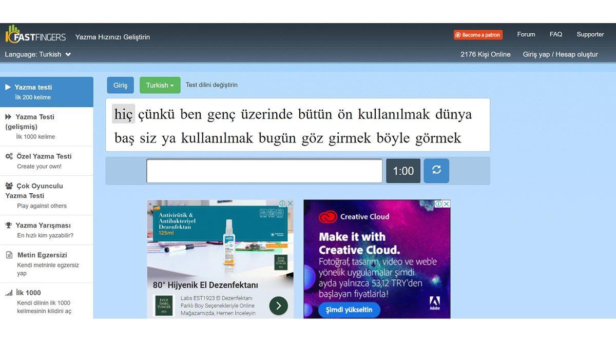 Klavyede Ne Kadar Hızlı Yazabildiğinizi Test Edebileceğiniz İnternet Siteleri