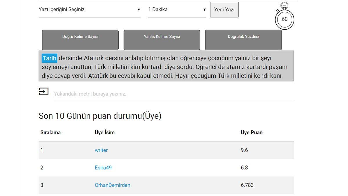 Klavyede Ne Kadar Hızlı Yazabildiğinizi Test Edebileceğiniz İnternet Siteleri