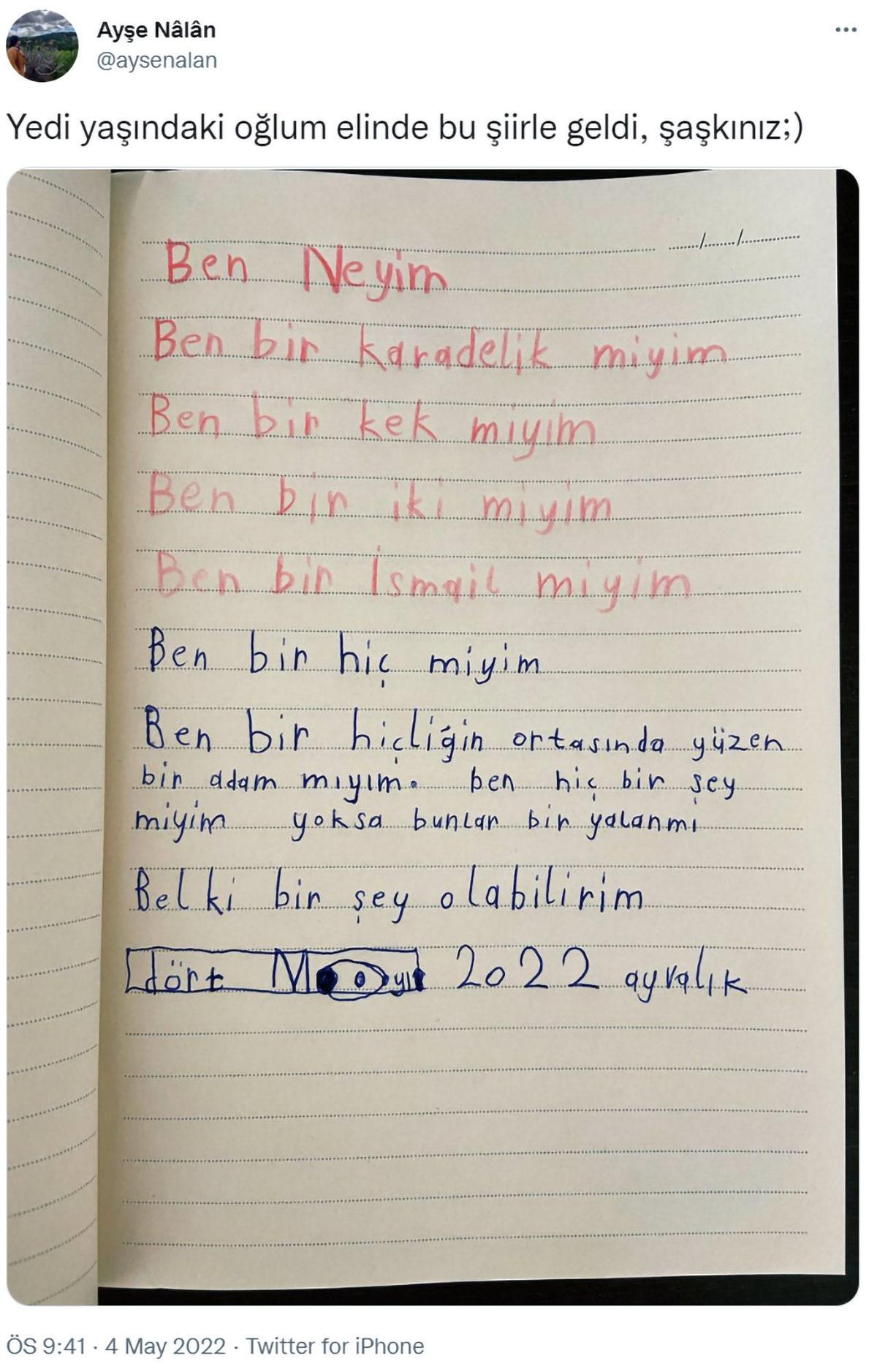 7 Yaşındaki Bir Çocuğun 