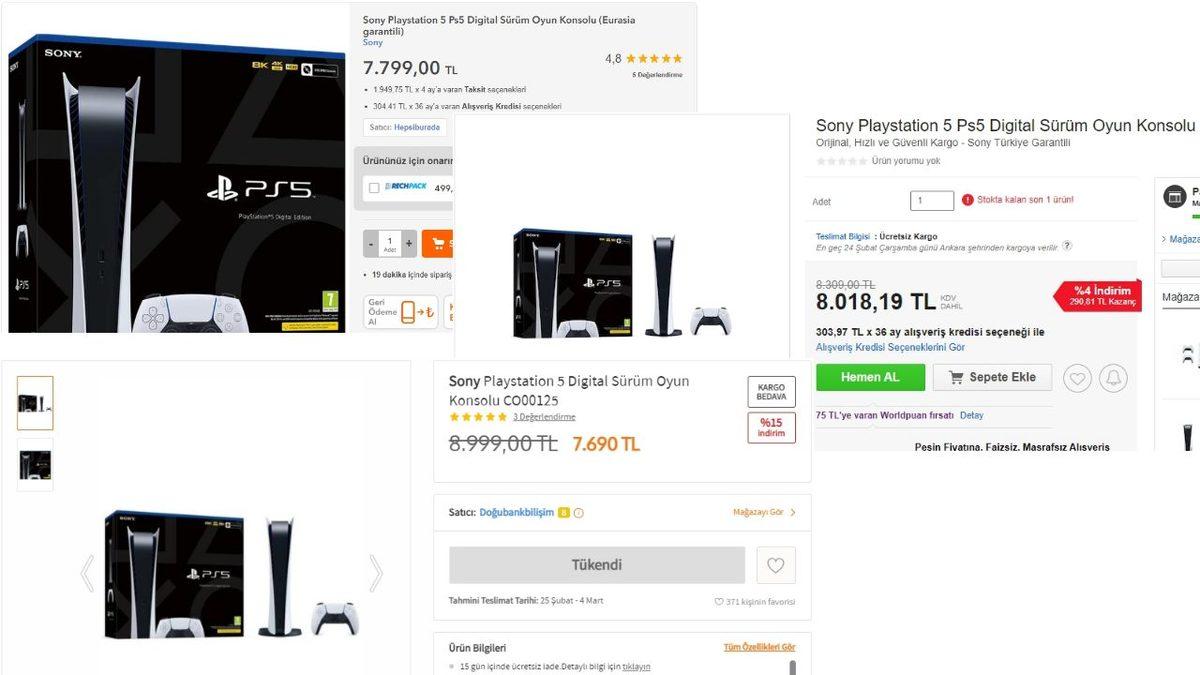 Stokları Tükenen PlayStation 5 Digital Edition, 8.000 TL’den Karaborsaya Düştü
