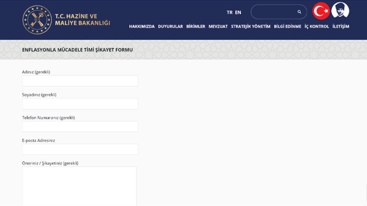 Hazine ve Maliye Bakanlığı, Haksız Fiyat Artışlarını Bildirebileceğiniz ’Şikayet Formunu’ Kullanıma Açtı