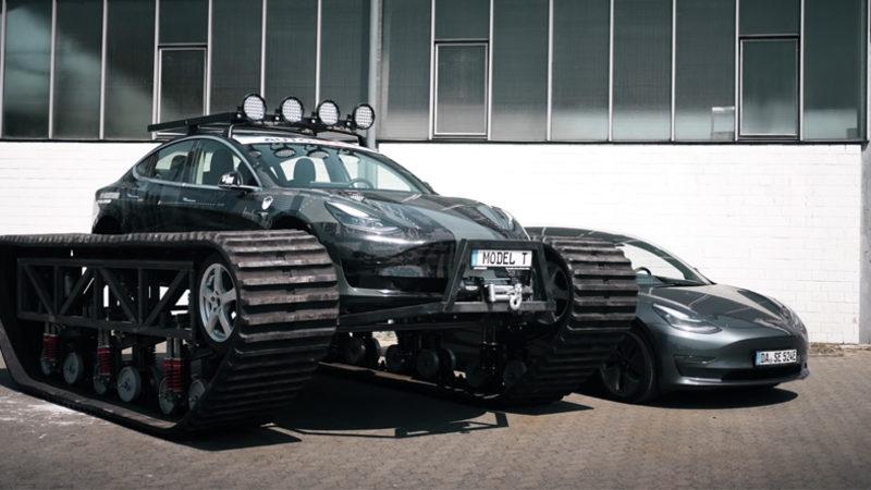 Tesla’nın En Ucuz Arabası Model 3 Modifiye Edilip Tanka Dönüştürüldü [Video]