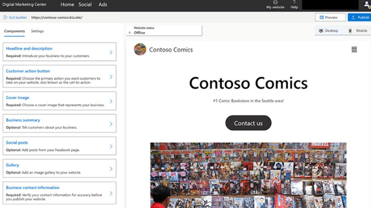 Microsoft, Küçük İşletmeler İçin Ücretsiz Site Oluşturma Hizmetini Duyurdu