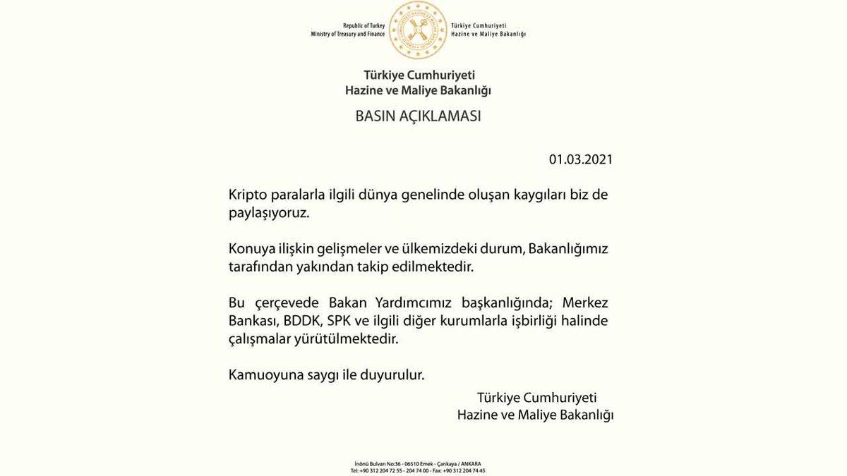 Hazine ve Maliye Bakanlığı: Kripto Paralarla İlgili Kaygıları Paylaşıyoruz