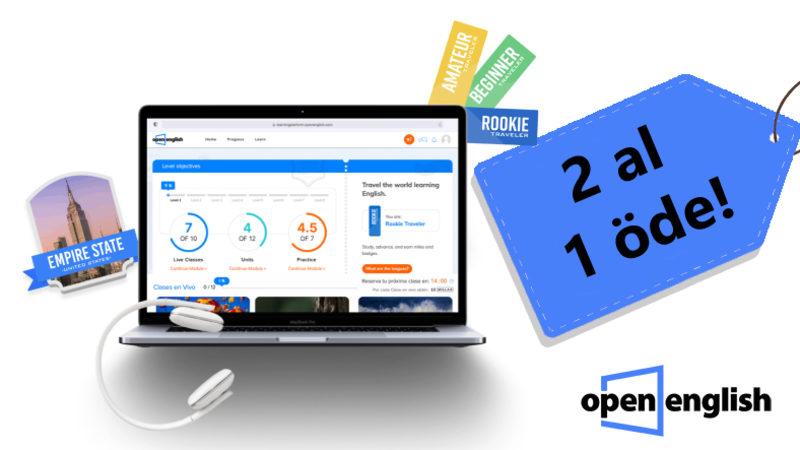 Oturduğunuz Yerden İngilizce Öğreten Open English’ten Herkese İngilizce Öğretecek Kampanya: 2 AL 1 ÖDE!