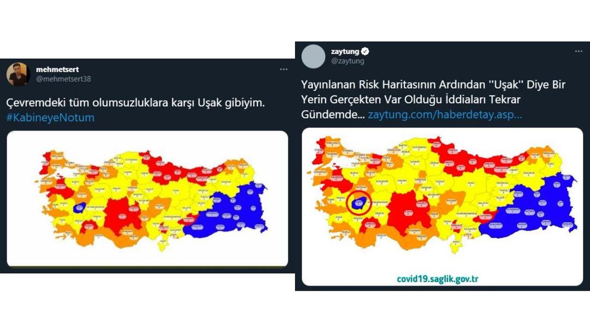 Risk Haritasında Sarıların Arasından Sıyrılan Uşak İçin Yapılan Birbirinden Eğlenceli Paylaşımlar