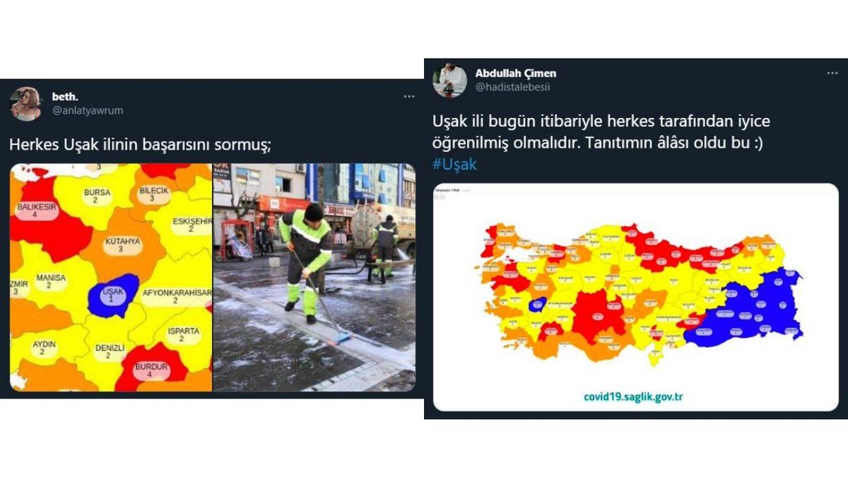 Risk Haritasında Sarıların Arasından Sıyrılan Uşak İçin Yapılan Birbirinden Eğlenceli Paylaşımlar