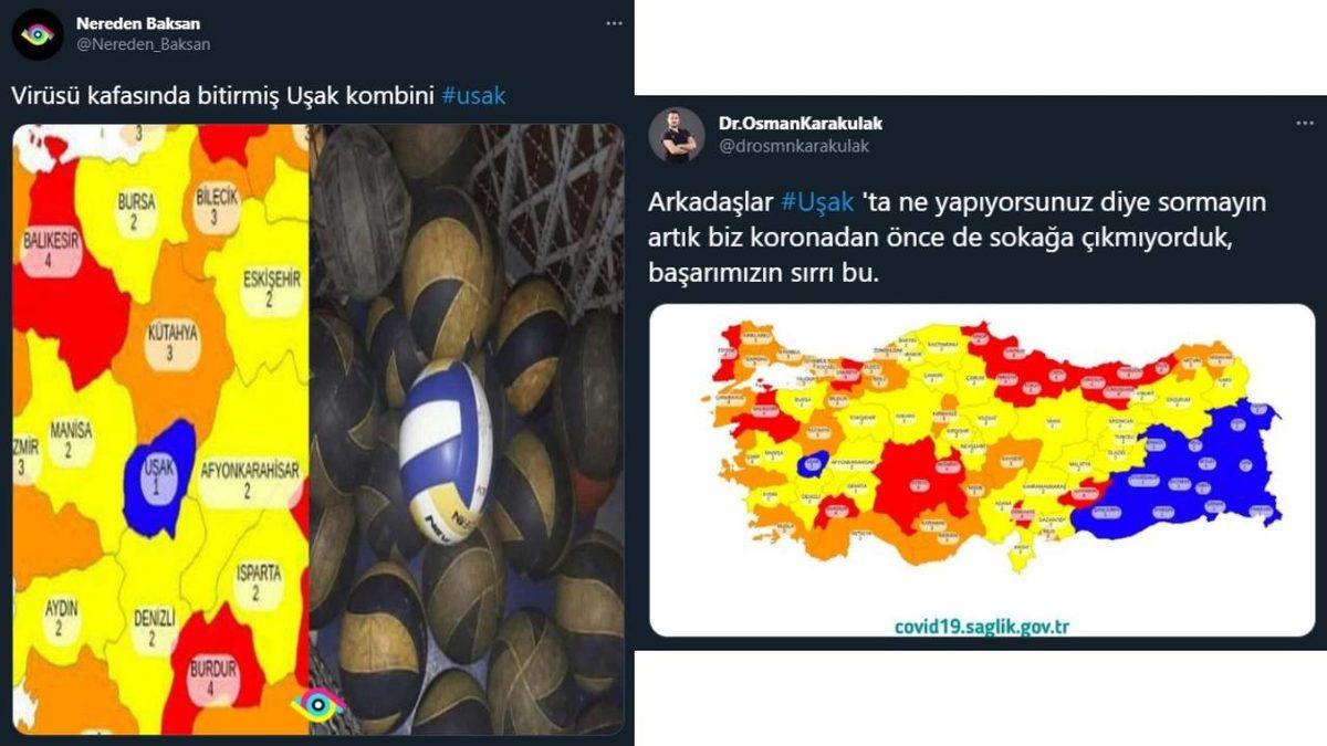 Risk Haritasında Sarıların Arasından Sıyrılan Uşak İçin Yapılan Birbirinden Eğlenceli Paylaşımlar