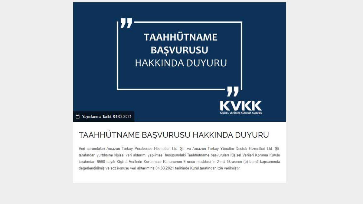 Amazon Türkiye, Kullanıcı Verilerini KVKK Onayıyla Yurt Dışına Taşıyacak