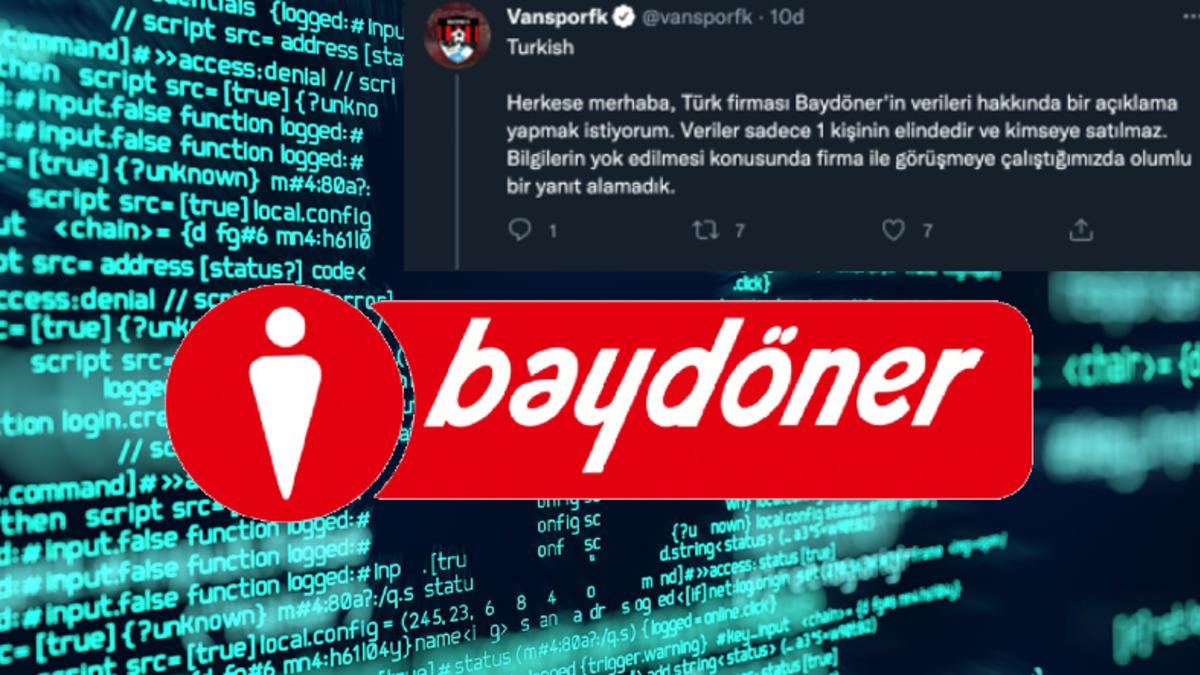 Van Spor’un Twitter Hesabını Ele Geçiren Hackerlar, Baydöner’in Verilerine Sahip Olduklarını İddia Etti