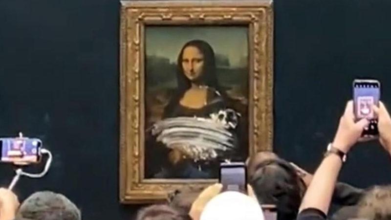 Mona Lisa Tablosunun Pastalı Saldırıya Uğradığı Andan Yeni Görüntüler: ‘Dünyayı Düşünün’ Mesajı Verilmek İstenmiş... [Video]