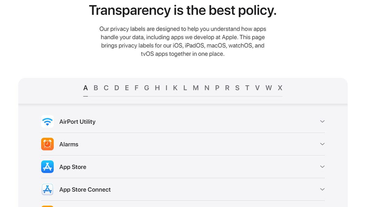 Apple, Kendi Uygulamalarında Hangi Verileri Topladığını Gösterdiği Bir Sayfa Yayınladı