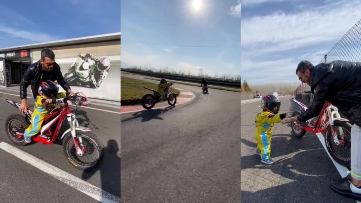 Kenan Sofuoğlu’nun 2 Yaşındaki Oğlunun Yürümeden Önce Motor Sürdüğü Video Viral Oldu
