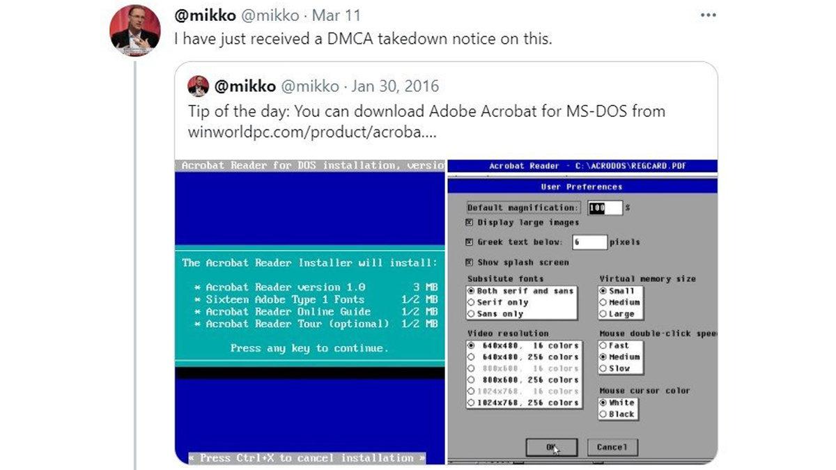 Adobe, 27 Yıllık Acrobat Reader 1.0 Yazılımının Korsan Kopyası İçin DMCA Talebinde Bulundu