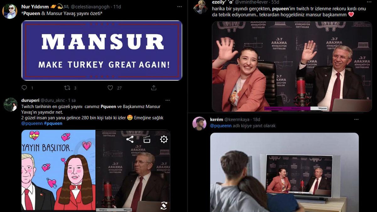 Pqueen’in Mansur Yavaş ile Yaptığı Yayına Sosyal Medyadan Gelen Yorumlar