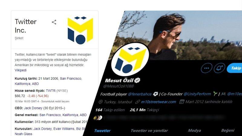 Google’dan Tuhaf Hata: Twitter Logosu Diye Mesut Özil’in Logosunu Gösteriyor