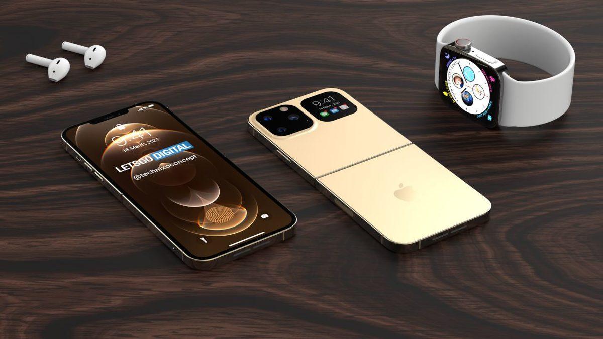 iPhone 12 ile Galaxy Z Flip’i Bir Araya Getiren Katlanabilir iPhone Konsepti