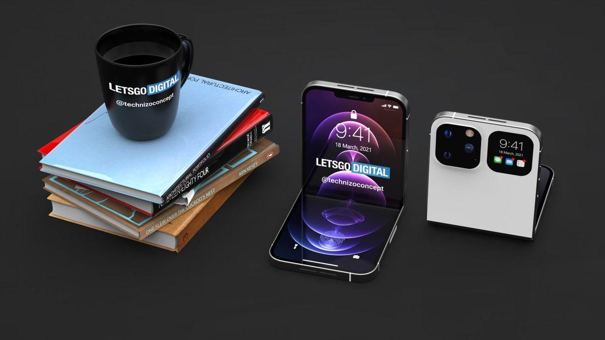 iPhone 12 ile Galaxy Z Flip’i Bir Araya Getiren Katlanabilir iPhone Konsepti