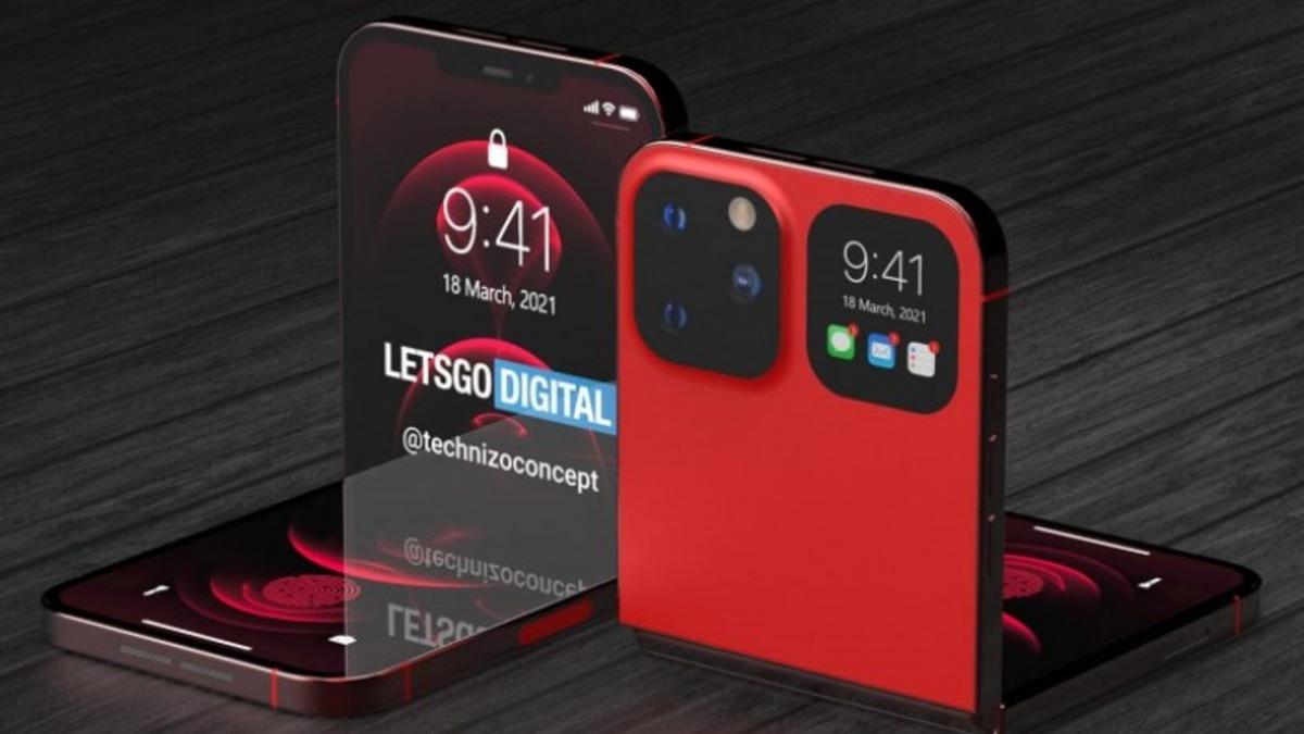 iPhone 12 ile Galaxy Z Flip’i Bir Araya Getiren Katlanabilir iPhone Konsepti