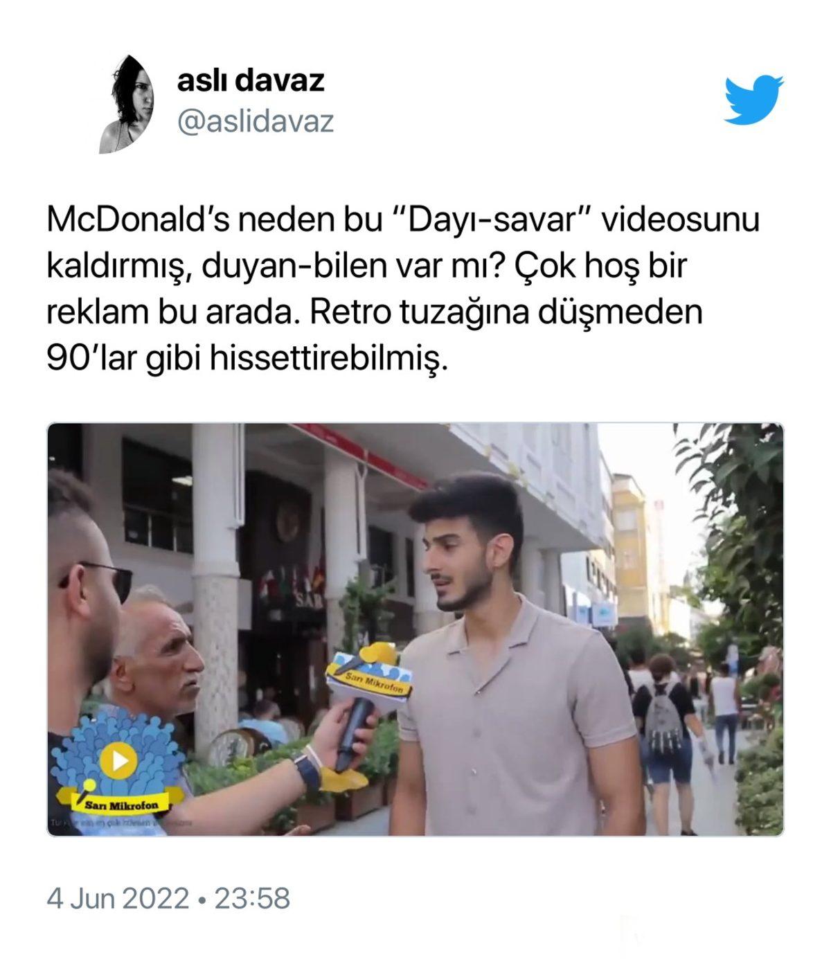 McDonald’s’ın Yayınladıktan Kısa Bir Süre Sonra Kaldırdığı ’Dayısavar’ Videosu Sosyal Medyada Viral Oldu