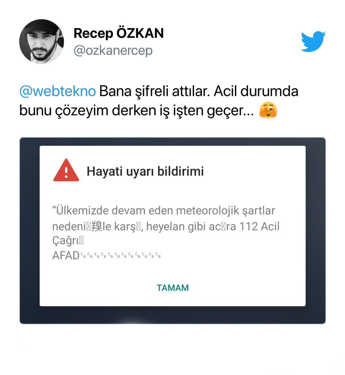 AFAD, Acil Durum Bildirimiyle Vatandaşları Uyardı
