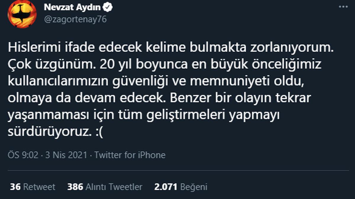 CEO Nevzat Aydın, Yemeksepeti’nin Hacklenmesiyle İlgili Açıklama Yaptı