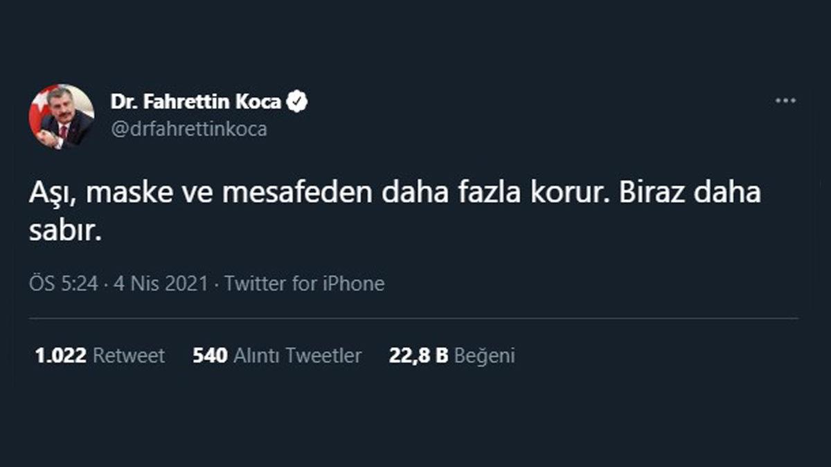 Sağlık Bakanı Fahrettin Koca: Aşı; Maske ve Mesafeden Daha Fazla Korur