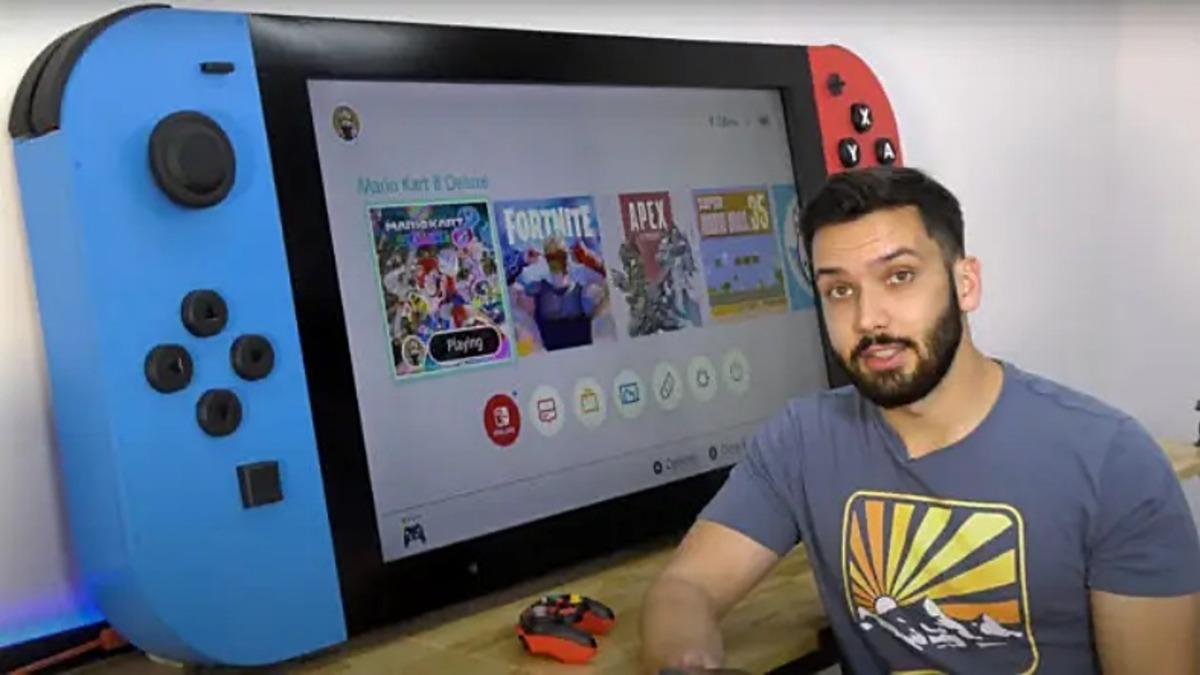 Bir YouTuber, Kendi İmkanlarıyla Dünyanın En Büyük Nintendo Switch’ini Tasarladı [Video]
