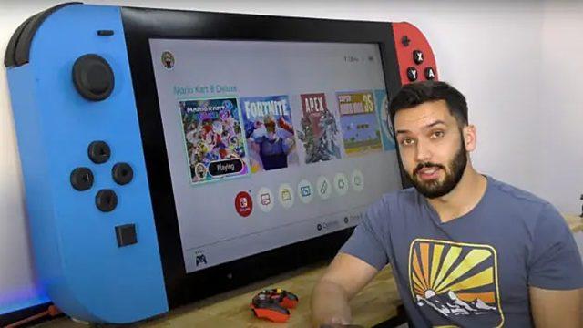 Bir YouTuber, Kendi İmkanlarıyla Dünyanın En Büyük Nintendo Switch’ini Tasarladı [Video]