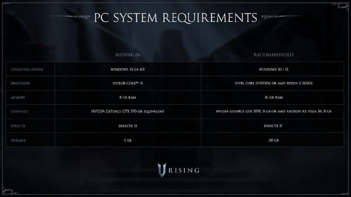 Oyun Dünyasına Hızlı Bir Giriş Yapan V Rising’in Sistem Gereksinimleri Nedir?