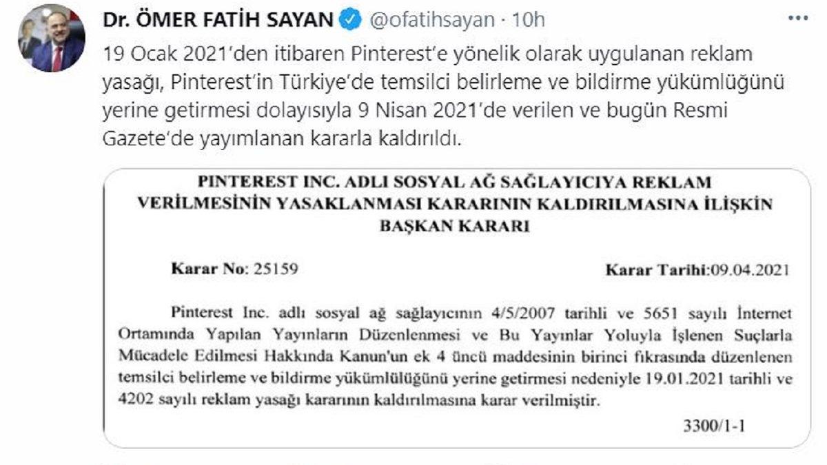 Temsilci Atadığını Açıklamıştı: Pinterest’e Uygulanan Reklam Yasağı Kaldırıldı