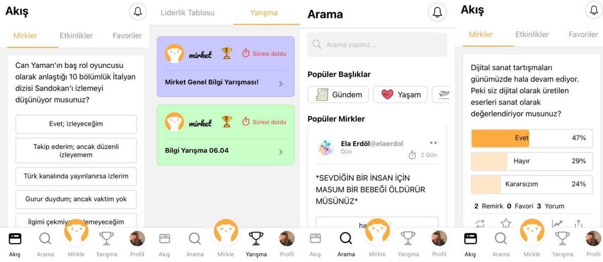 İlgi Duyduğunuz Konularda Diğer İnsanların Fikirlerini Gösteren Yerli Sosyal Medya Uygulaması: Mirket