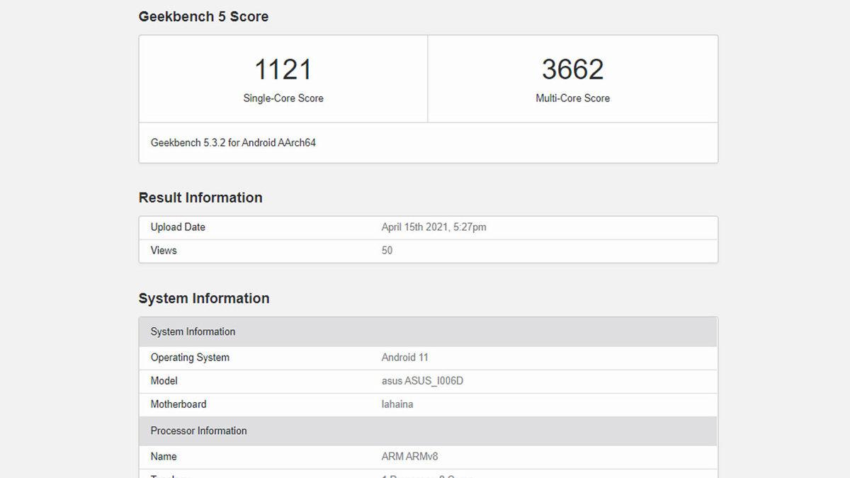 Snapdragon 888’li Minik Canavar ASUS ZenFone 8 Mini, Geekbench’te Görüldü