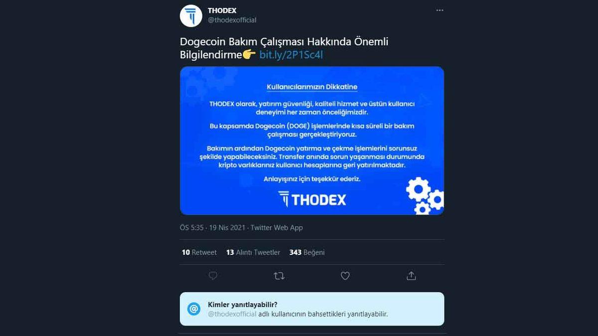 Türk Kripto Para Borsası THODEX’te Kullanıcıları Tedirgin Eden Sorun