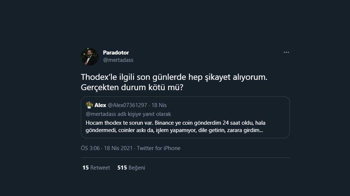 Türk Kripto Para Borsası THODEX’te Kullanıcıları Tedirgin Eden Sorun