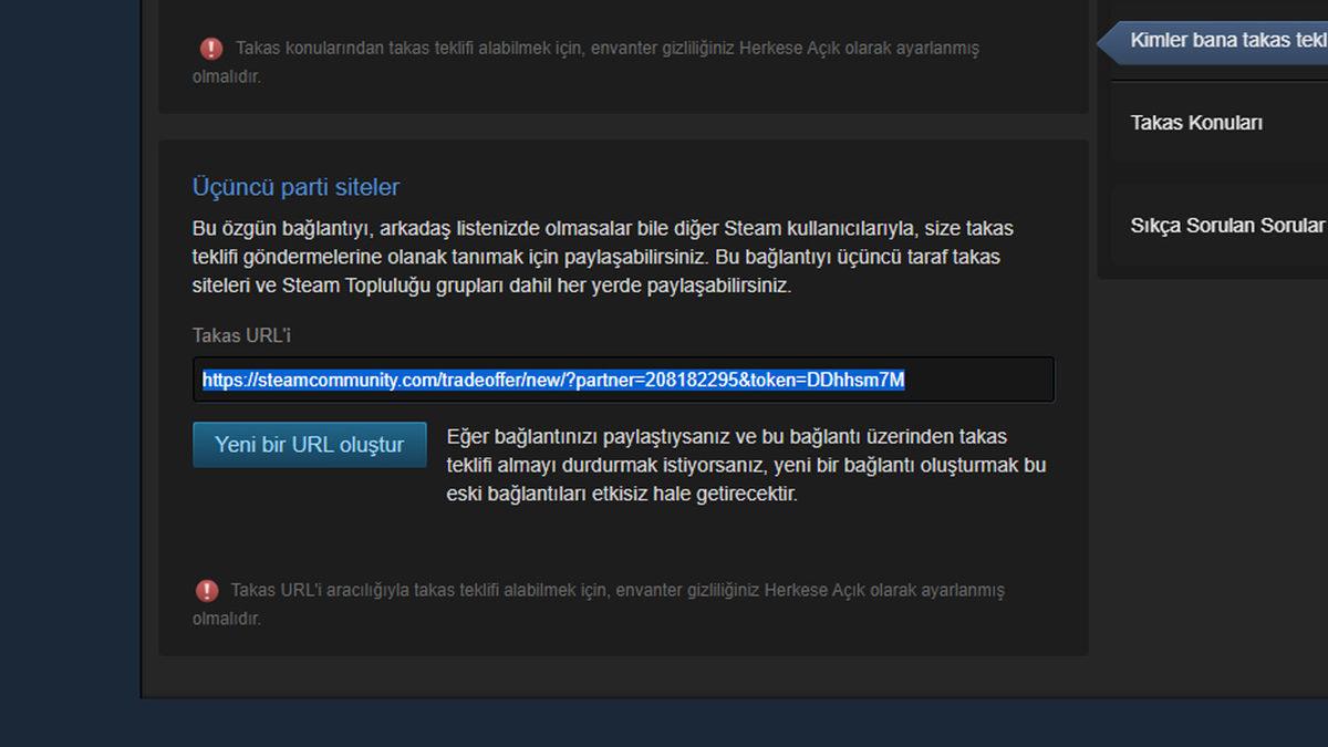 Steam’de Oyun İçi Eşya Takası Yapmanızı Sağlayan ’Trade URL’ Nasıl Kullanılır?